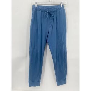 Lands' End Men's Hazy Blue Jogger Lounge Pants Pockets Elastic Tie Medium 32-34